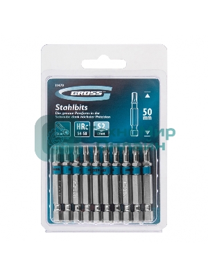 Набор бит Gross TORX 20х50, сталь S2, 10 шт.