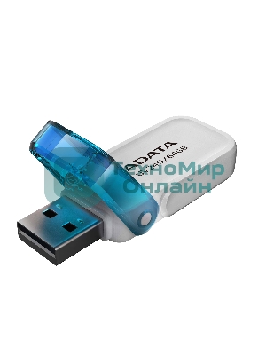 Флешка USB ADATA UV240 (AUV240-64G-RWH), 64Gb, USB 2.0, R/W 15/5, белый/синий