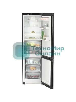 Холодильник Liebherr CBNbdc 573i-22 001 черный двухкамерный 255/94л морозилка снизу, No Frost