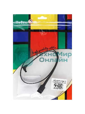 Кабель SATA M --SATA M 3.0V 7 pin угловой разъем Telecom 0.5m TUS705-0.5M