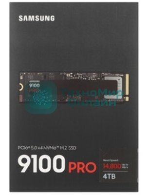 Накопитель SSD 4Tb Samsung 9100 PRO, M.2, PCI-E 5.0 x4, TLC 3D NAND R/W - 14800/13400 Mb/s