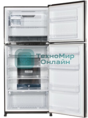 Холодильник Sharp SJ-XG55PMBK черный двухкамерный 394/162л морозилка сверху, No Frost