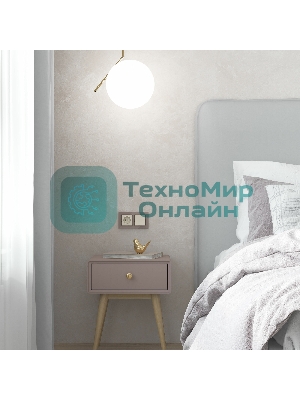 Розетка с заземлением (айвори матовый)