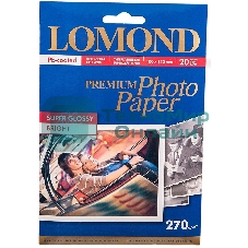 Фотобумага LOMOND 1106102 Одностороняя Суперглянцевая ярко-белая, 270г/м2, A6 (10х15 см), 20 листов, 5760dpi (Super Glossy Bright) микропористая фотобумага для струйной печати