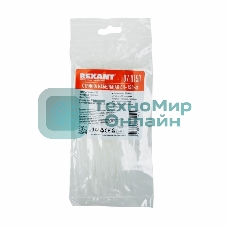 Хомут-стяжка кабельная нейлоновая Rexant 150x2,5 мм, белая, упаковка 100 шт.
