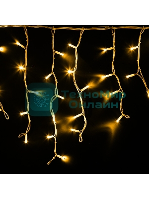 Гирлянда Neon-night Айсикл (бахрома) светодиодный, 4,0 х 0,6 м, белый провод каучук, 230 В, диоды желтые, 128 LED