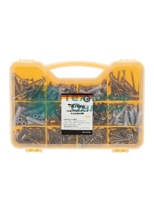 Набор саморезов и дюбелей Kranz 590 шт.
