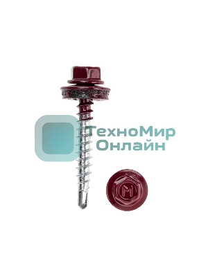 Саморез кровельный Kranz 4,8х35, окрашенный RAL 3005, короб (250 шт/уп)