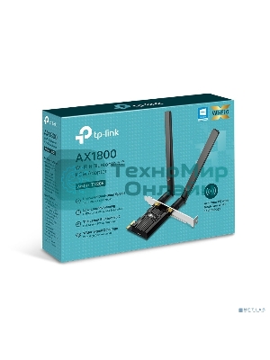 Двухдиапазонный адаптер PCI Express TP-Link Archer TX20E с поддержкой Wi-Fi AX1800 и Bluetooth 5.2