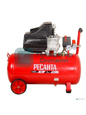 Компрессор поршневой Ресанта КП-50/300М масляный 300л/мин 50л 2000Вт красный/черный