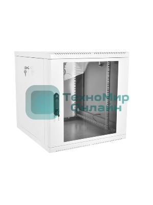 Шкаф настенный ЦМО ШРН-М-12.500 12U 600x520мм пер.дв.стекл съемные бок.пан. 50кг серый