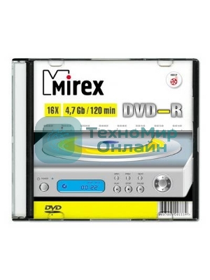 Диск DVD-R Mirex 4.7 Gb, 16x, Slim Case (1), (1/200)