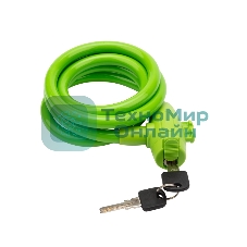 Тросовый замок взломостойкий для велосипедов и колясок с ключом Четыре сезона 150 см зеленый 79-0313