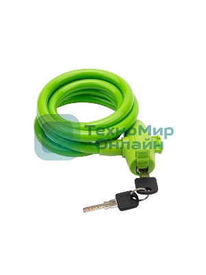 Тросовый замок взломостойкий для велосипедов и колясок с ключом Четыре сезона 150 см зеленый 79-0313
