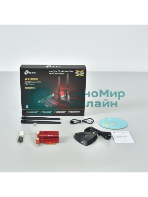 Адаптер TP-Link Wi-Fi 11AX 3000Mbps dual-band PCI-E adapter, two external Antennas