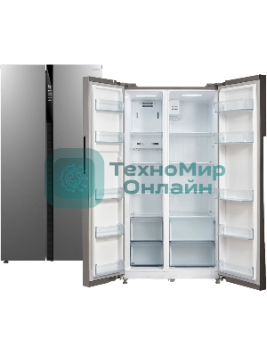 Холодильник Бирюса SBS 587 I нержавеющая сталь двухкамерный 335/175л морозилка сбоку, No Frost, Side by Side