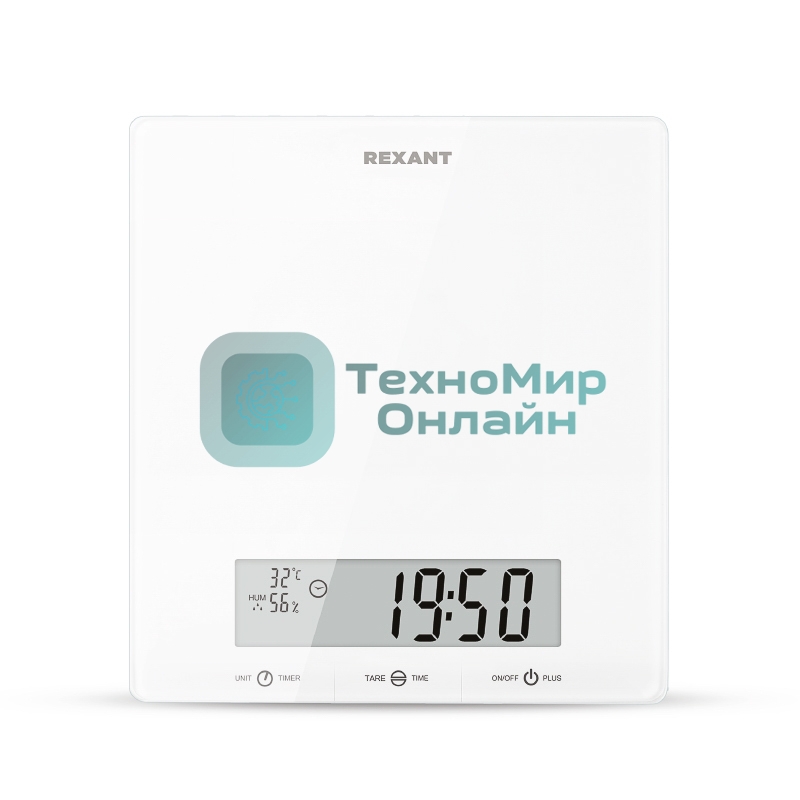 Весы кухонные Rexant 72-1007 белые/стекло/до 5 кг