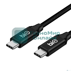 Кабель Bion USB4 v2.0 (CM/CM), 16K@60Hz, 80 Гбит/с, 240W, 5A, медь, 2 м, черный