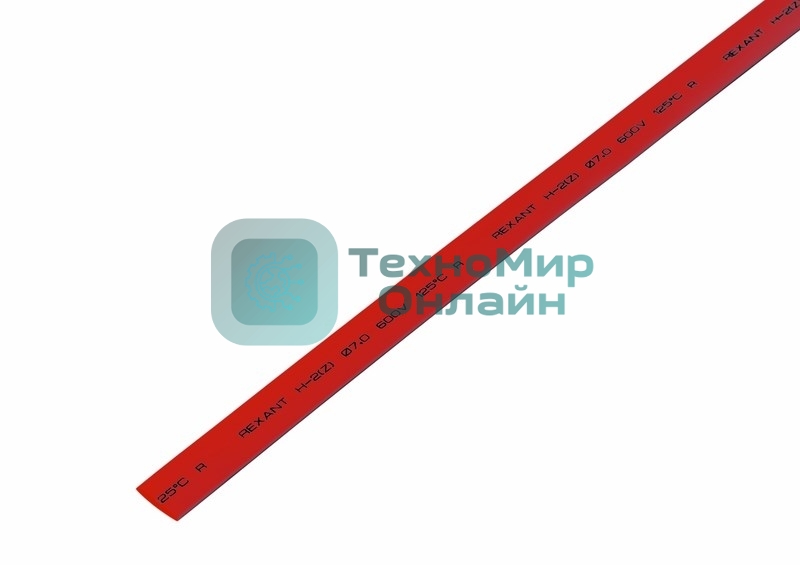 Термоусаживаемая трубка Rexant 7,0/3,5 мм, красная, упаковка 50 шт. по 1 м