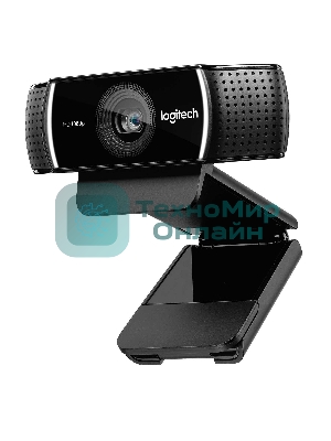 Веб-камера Logitech C922 Pro Stream 1920x1080, 30 кадр/с, USB Type-A, микрофон (2 шт, шумоподавление), автоматическая фокусировка, автоосвещение, универсальное крепление