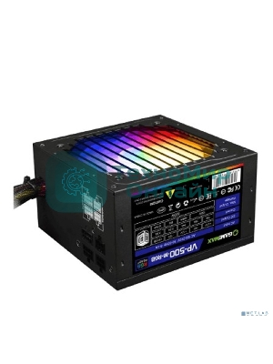 Блок питания GameMax VP-500-RGb-MODULAR, 500Вт, 80 PLUS Bronze, 120мм, модульный, черный