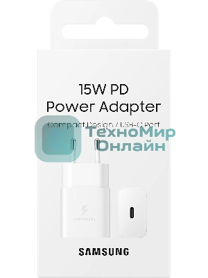 Сетевое зарядное устройство Samsung Adapter 15W Type C белый (EP-T1510NWEGEU)