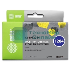 Картридж струйный Cactus CS-EPT1284 (T1284) желтый (7 мл) для Epson Stylus S22/S125/SX420/SX425/Office BX305
