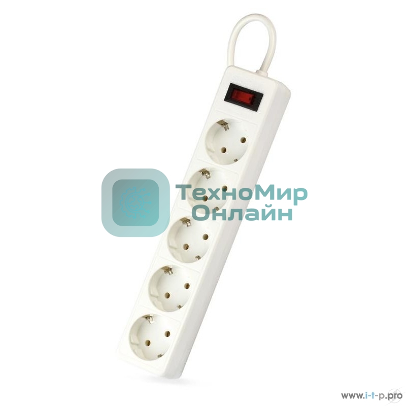 Сетевой фильтр Smartbuy SBSP-30-W One, 10А, 2 200 Вт, 5 розеток, длина 3,0 м, белый (SBSP-30-W)/45