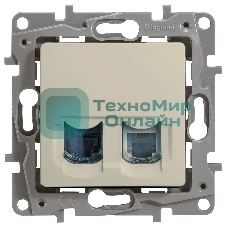 Розетка компьютерная RJ11+RJ45 к. 5 UTP, сл. кость ETIKA Розетка RJ11+RJ45 к. 5 UTP, сл. кость
