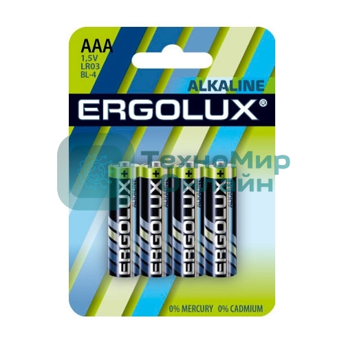 Элемент питания алкалиновый Ergolux LR03 BL-4 LR03 BL-4 1.5В Alkaline (блист.4шт)