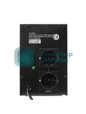 Источник бесперебойного питания Crown CMU-1000X (1000VA/600w; Off-Line; 2 х Euro с резервным питанием и фильтрацией; 12V7AH х 2; Металл)