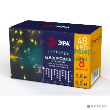 Гирлянда ЭРА ENIB-01B LED Бахрома 1,8 мx0,5 теплый свет 8 режимов 220V, IP20 (100/800)