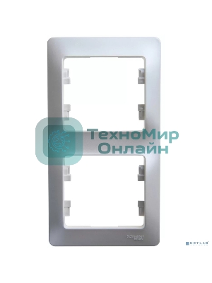 Рамка 2-м Glossa верт. алюм. SchE GSL000306