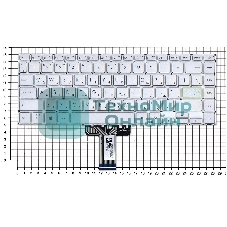 Клавиатура для ноутбука Asus K413JA серебристая с подсветкой