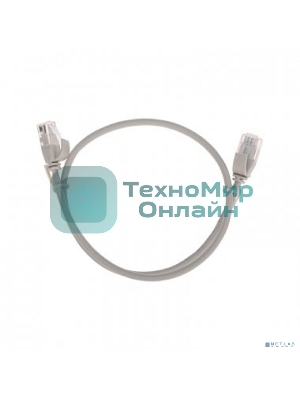 Патч-корд U/UTP Rexant cat.6a (10G), RJ45-RJ45, неэкранированный, 28AWG, LSZH, серый, 0.5 м