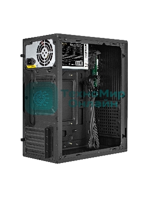 Компьютерный корпус Minitower ExeGate BAA-308MUC-AAA350 (mATX, БП AAA350 с вент. 8см, 1хUSB+1хUSB 3.0+1хTypeC, HD Audio, черный)