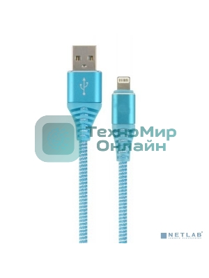 Кабель Filum USB 2.0, 1 м., синий, 2 А, разъемы: USB A male - Lightning male, пакет. (FL-CPro-U2-AM-LM-1M-BL1)