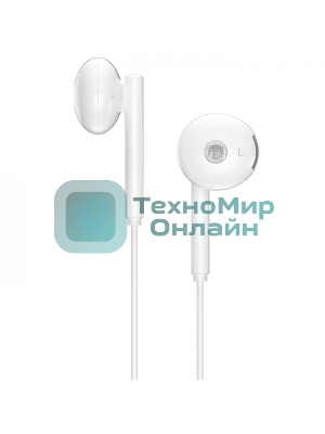 Проводные наушники Hoco L10 белый, вкладыши, микрофон на проводе