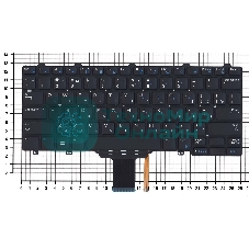 Клавиатура для ноутбука Dell Latitude E7250 E7270 черная без рамки с подсветкой