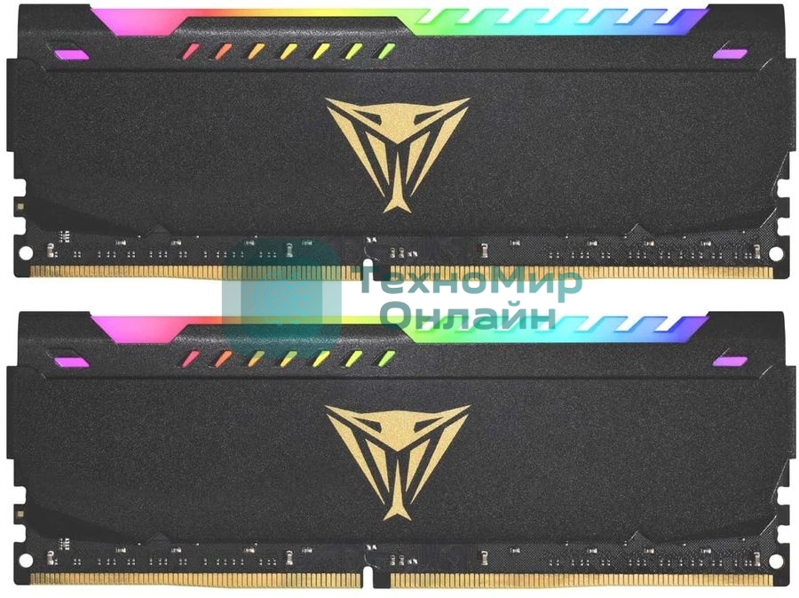 Оперативная память Patriot Viper Steel, DDR4, 32GB (2x16GB), 3600MHz, CL20, DIMM, с радиатором, RGB, черный