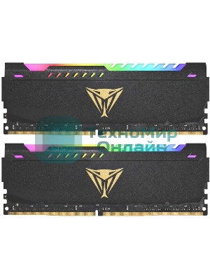Оперативная память Patriot Viper Steel, DDR4, 32GB (2x16GB), 3600MHz, CL20, DIMM, с радиатором, RGB, черный