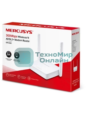 Роутер беспроводной Mercusys MW300D N300 10/100BASE-TX/ADSL