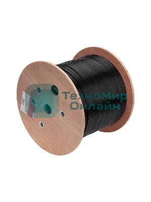 Кабель витая пара Rexant U/UTP, CAT 6, PE, 4PR, 23AWG, OUTDOOR, SOLID, черный, 305м