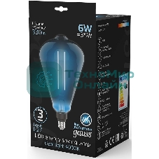 Лампа cветодиодная Gauss Filament ST164 6W 330lm 4000К Е27 gray straight LED