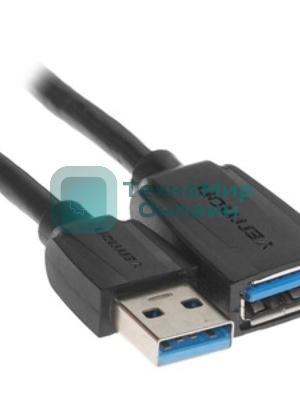Кабель-удлинитель Vention USB 3.0 AM/AF - 1м Black Edition