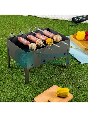 Мангал сборный со складным дном в пленке с шампурами Сокол