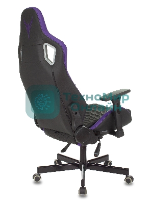 Кресло Knight OUTRIDER черный/фиолетовый, экокожа, 120 кг, механизм качания