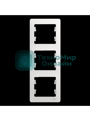 Рамка 3-м Glossa верт. бел. SchE GSL000107