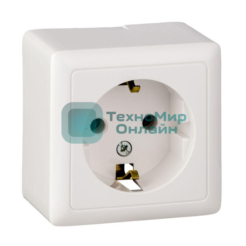 Розетка 1-м ОП Хит 16А с заземл. белый SchE RA16-133-B