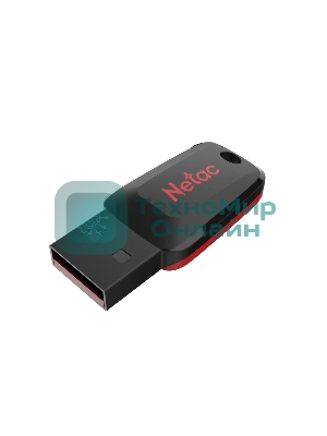 Флешка USB Netac U197 (NT03U197N-032G-20BK), 32Gb, USB 2.0, R/W 25/10, черный/красный